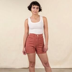 Big Bud Press Work Pants Shorts Womens Small Rust Salmón faded terracotta rust